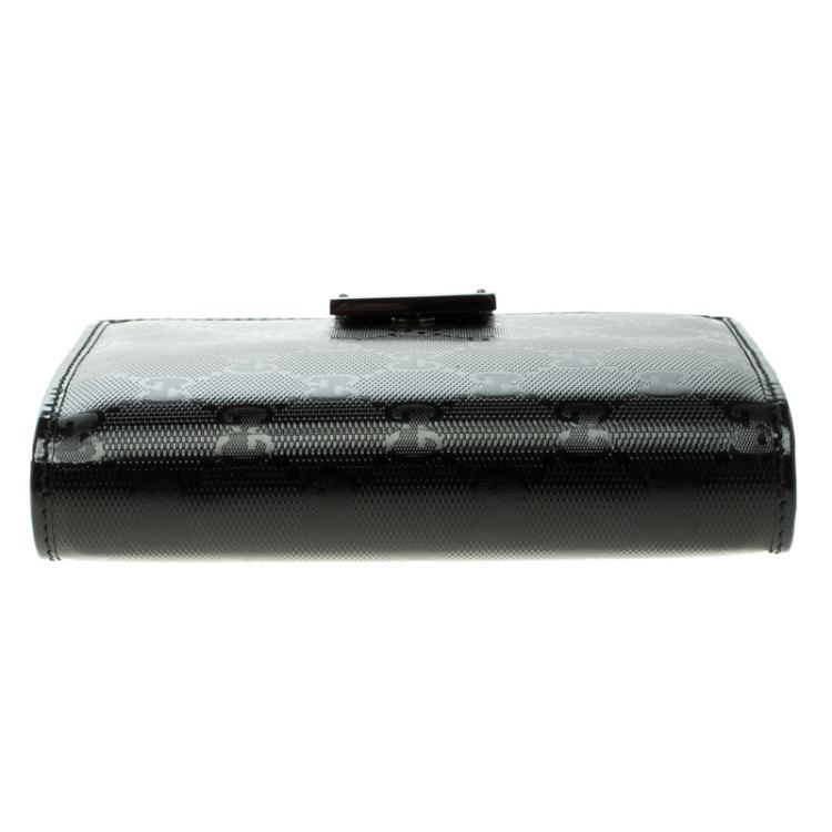 Pre Owned Gucci Black GG Imprime Coated Canvas Agenda Planner 