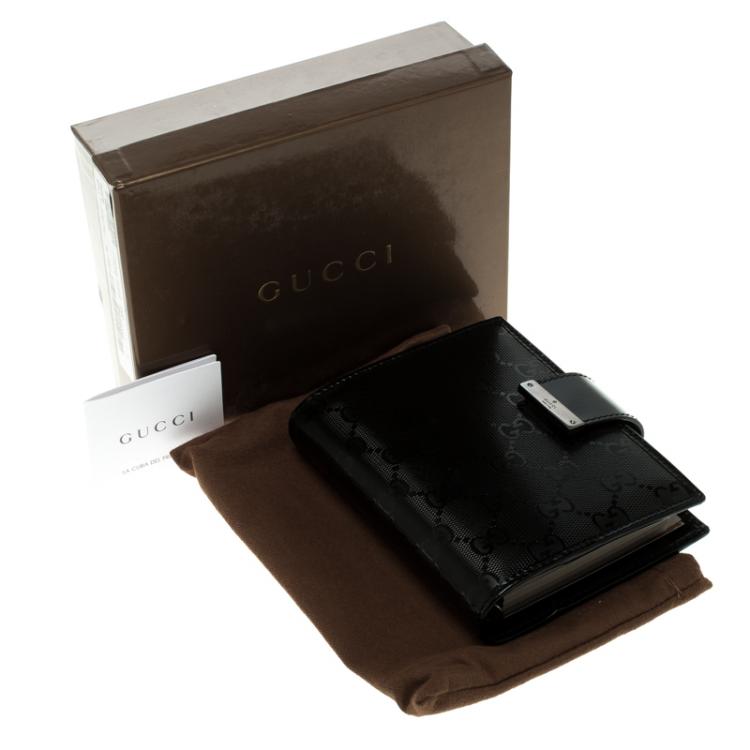 Pre Owned Gucci Black GG Imprime Coated Canvas Agenda Planner 