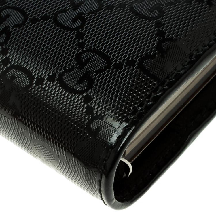 Pre Owned Gucci Black GG Imprime Coated Canvas Agenda Planner 