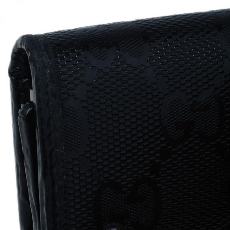 Pre Owned Gucci Black GG Diamante Key Case Holder