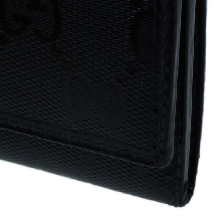 Pre Owned Gucci Black GG Diamante Key Case Holder