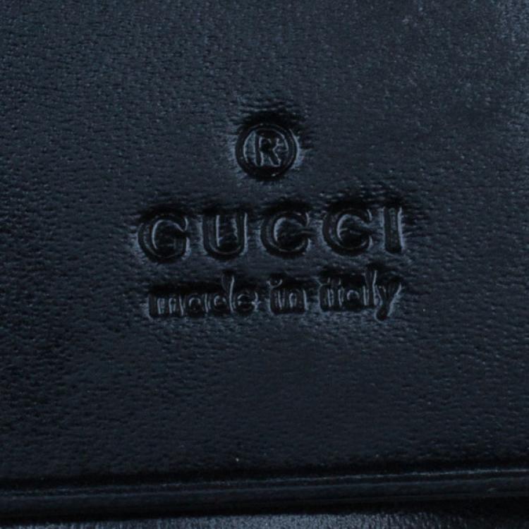 Pre Owned Gucci Black GG Diamante Key Case Holder