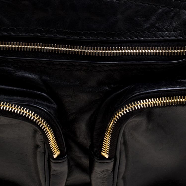 Pre Owned Gucci Black Leather Medium Darwin Convertible Backpack