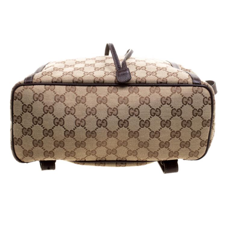 مملوكة مسبقًا Gucci Beige/Ebony GG Canvas Abbey Backpack