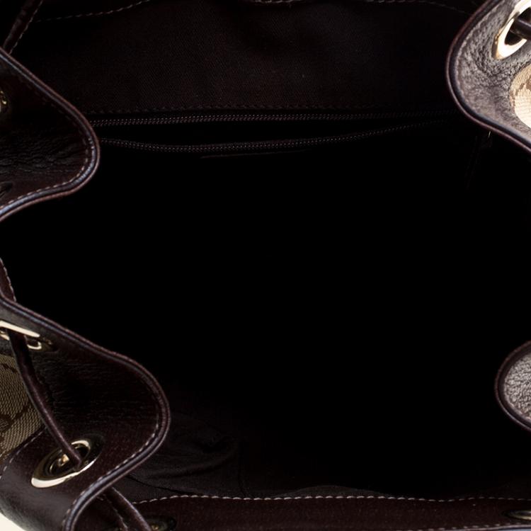 مملوكة مسبقًا Gucci Beige/Ebony GG Canvas Abbey Backpack