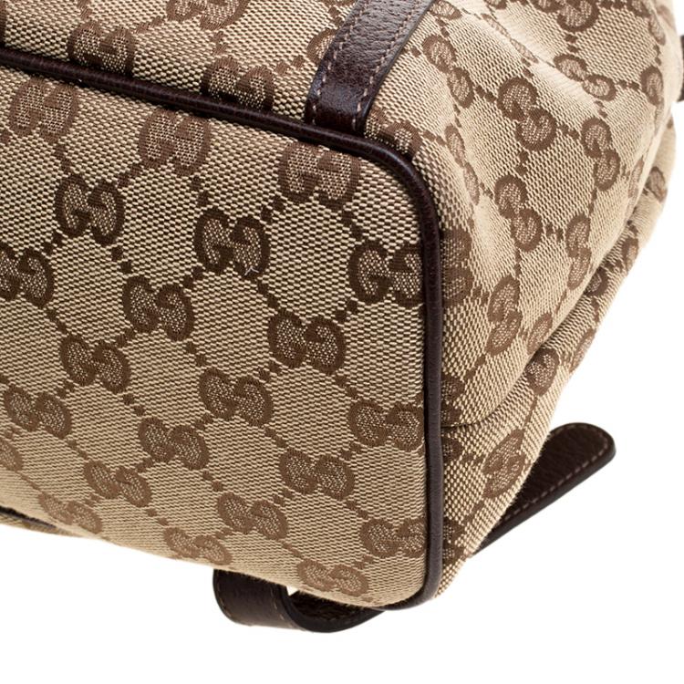 مملوكة مسبقًا Gucci Beige/Ebony GG Canvas Abbey Backpack