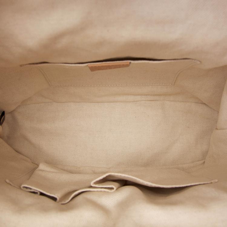 Pre Owned Gucci Brown Pebbled Leather Bamboo Backpack