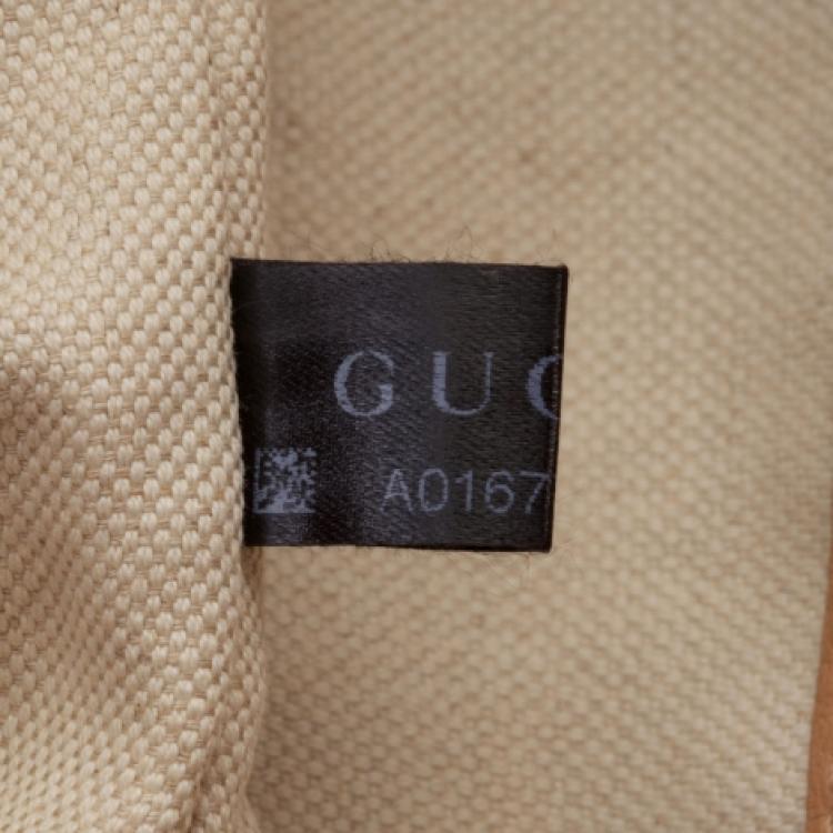 Pre Owned Gucci Brown Pebbled Leather Bamboo Backpack