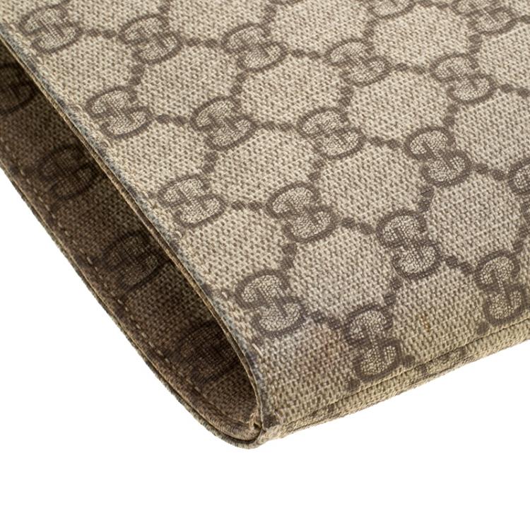 Pre Owned Gucci Beige GG Supreme Canvas Portfolio Document Case