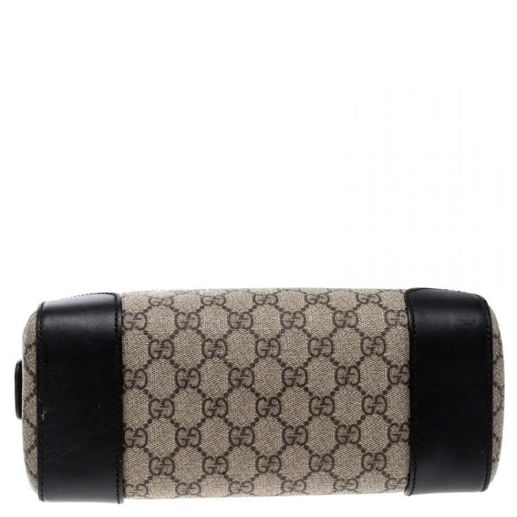 Pre Owned Gucci Beige/Black GG Supreme Canvas Toiletry Case