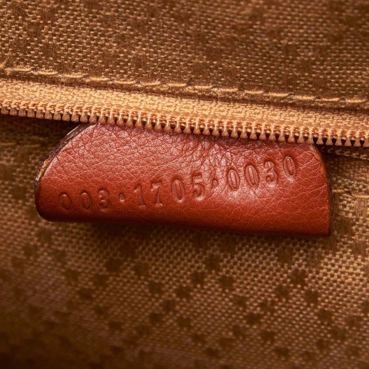 Pre Owned Gucci Bamboo Calfskin Leather Drawstring Backpack