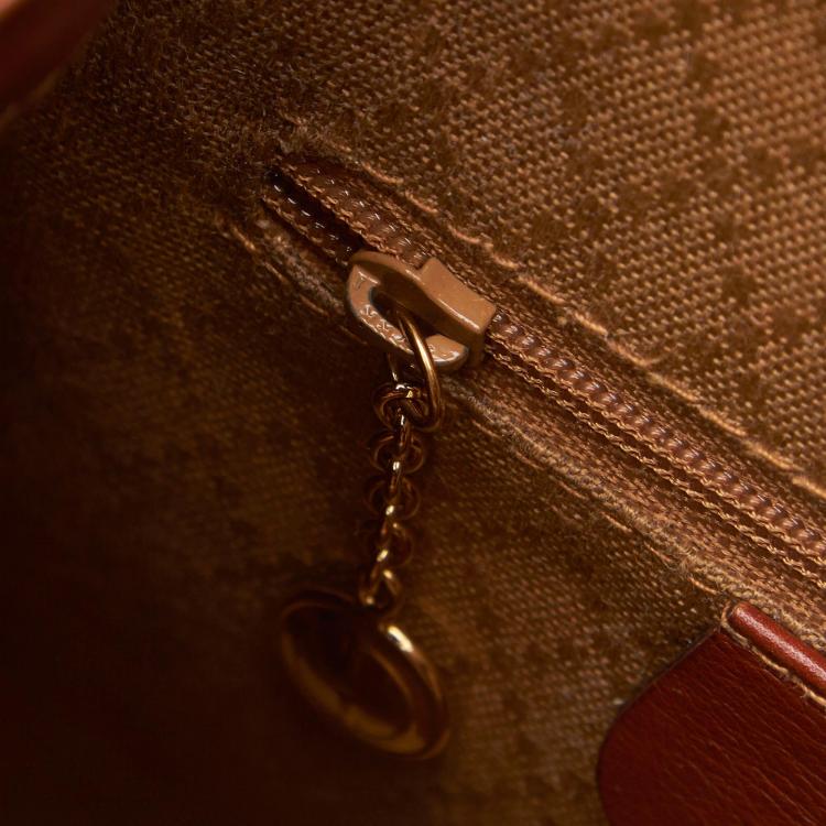 Pre Owned Gucci Bamboo Calfskin Leather Drawstring Backpack