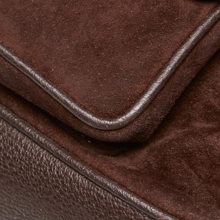 مملوكة مسبقًا Gucci Dark Bamboo Suede Drawstring Backpack