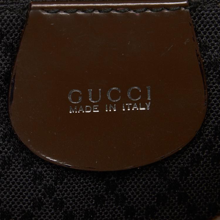 مملوكة مسبقًا Gucci Brown Nylon Bamboo Backpack