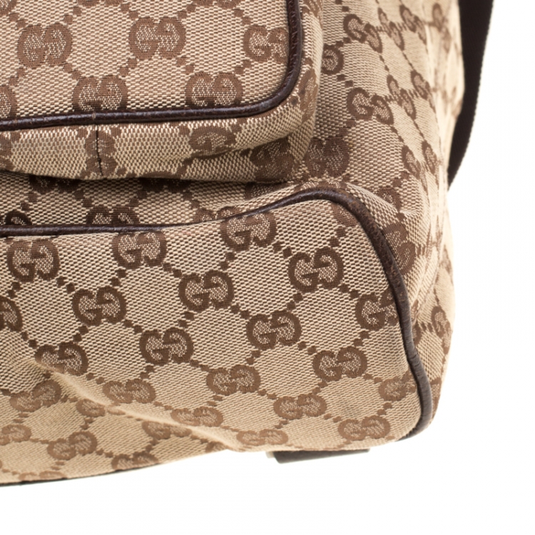 Pre Owned Gucci Beige GG Canvas Jackie Backpack