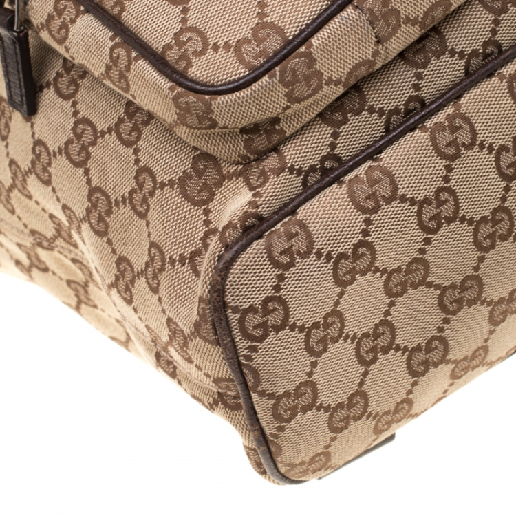 Pre Owned Gucci Beige GG Canvas Jackie Backpack