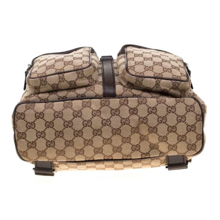 Pre Owned Gucci Beige GG Canvas Jackie Backpack