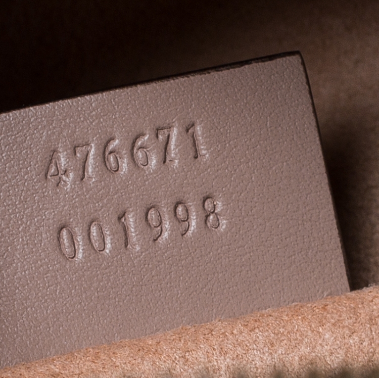 Pre Owned Gucci Beige Matelasse Leather GG Marmont Backpack 