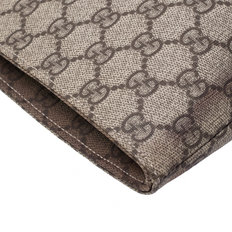 Pre Owned Gucci Beige GG Supreme Canvas Portfolio Document Case