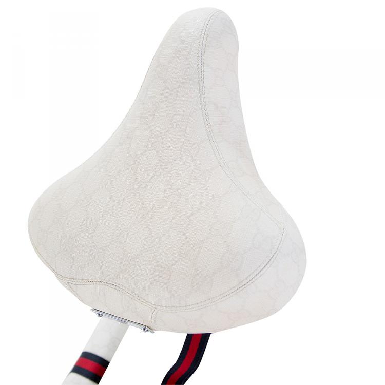 Pre Owned Gucci White Carbon Fiber & Aluminum Limited Edition Bicycle with Monogram Saddle Bags