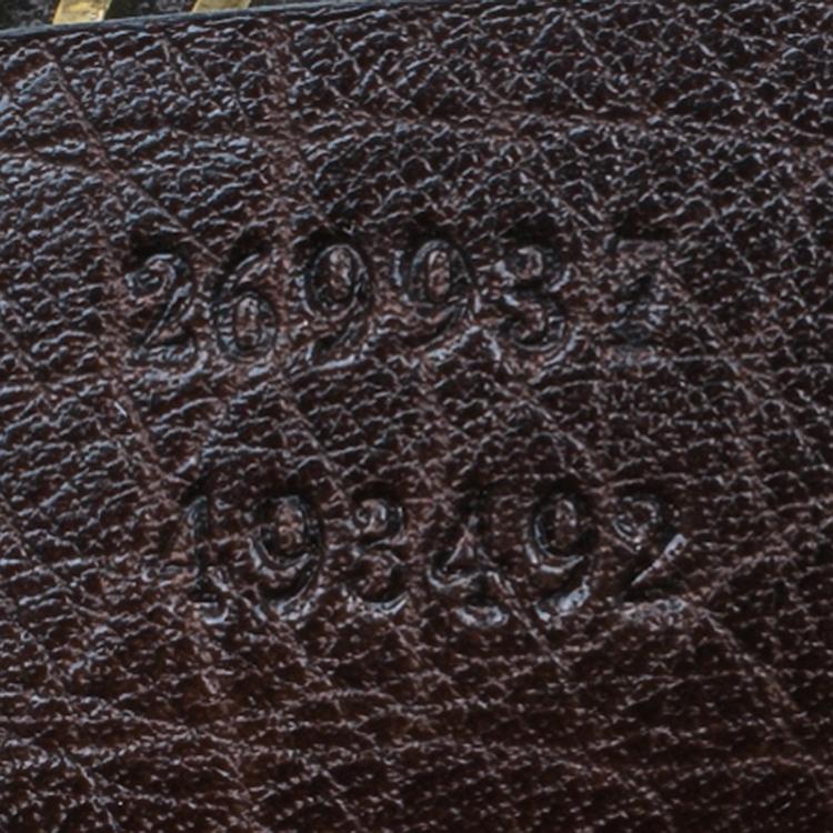 Pre Owned Gucci Brown Leather Duffle Travel Bag