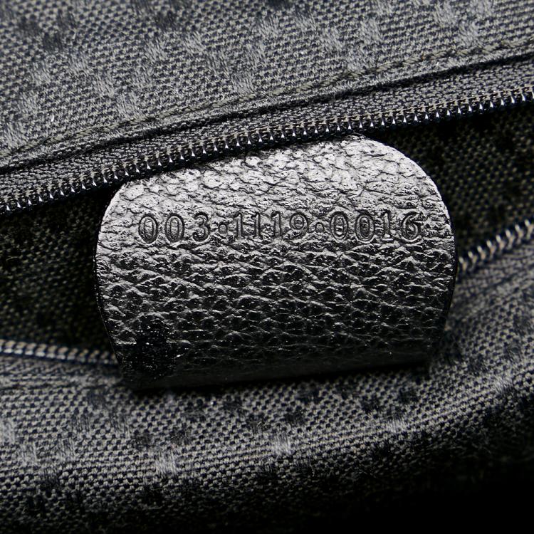 مملوكة مسبقًا Gucci Black Bamboo Suede Drawstring Backpack