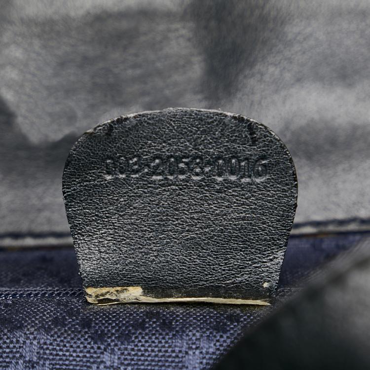 Pre Owned Gucci Black Bamboo Drawstring Leather Backpack