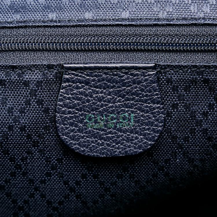 مملوكة مسبقًا Gucci Blue Bamboo Suede Drawstring Backpack