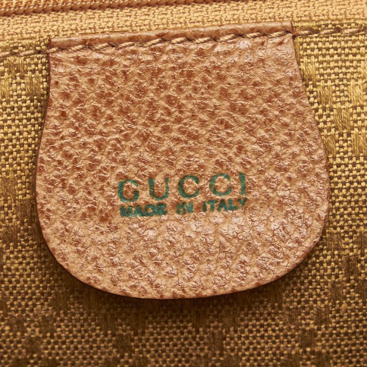 مملوكة مسبقًا Gucci Brown Bamboo Suede Drawstring Backpack