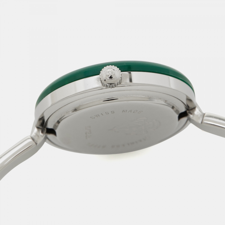 مملوكة مسبقًا Gucci White Stainless Steel Vintage Interchangeable Bezel 11/12.2L Women's Wristwatch 26 mm
