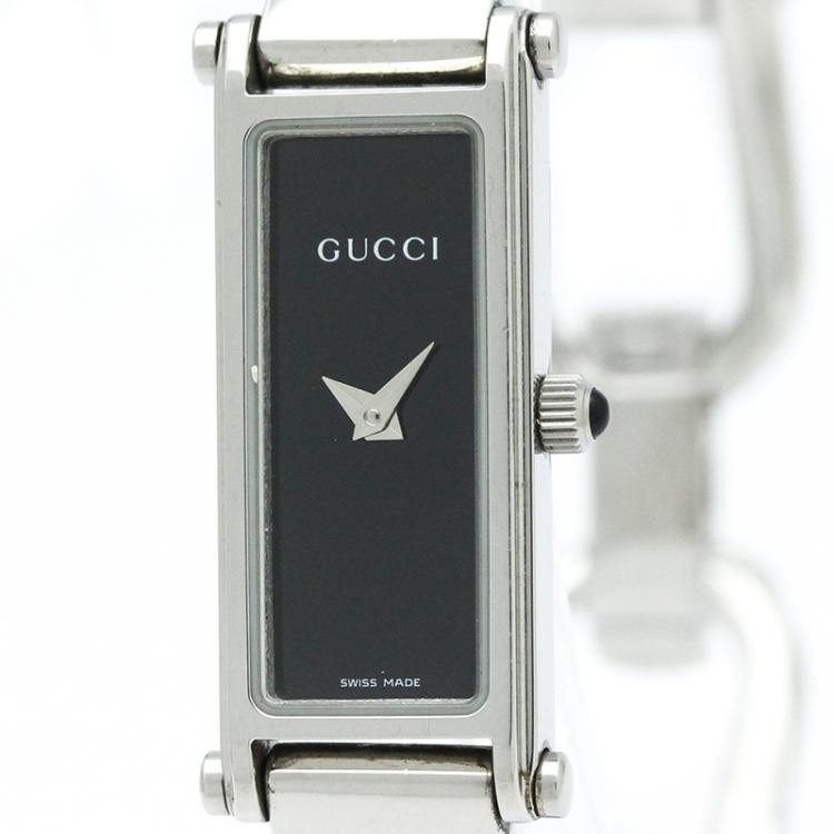 Pre Owned Gucci Black Stainless Steel 1500 L Women's Wristwatch 12MM