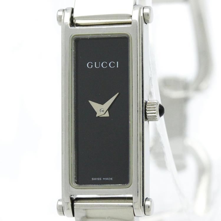 Pre Owned Gucci Black Stainless Steel 1500 L Women's Wristwatch 12MM