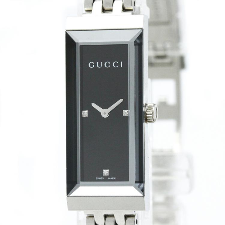 Pre Owned Gucci Black Stainless Steel G-Frame Women's Wristwatch 14MM