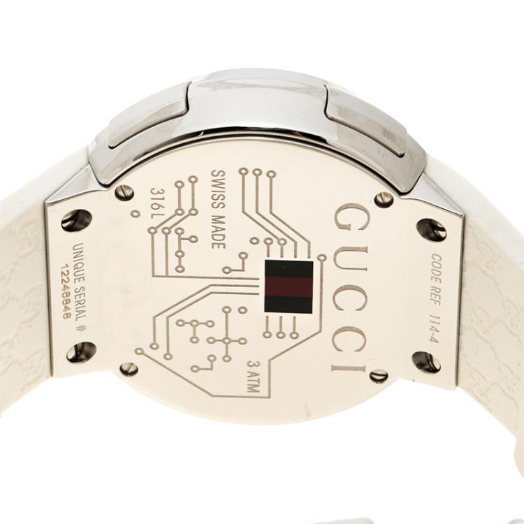 Pre Owned Gucci Silver Stainless Steel I- Digital 316L Women's Wristwatch 40 mm