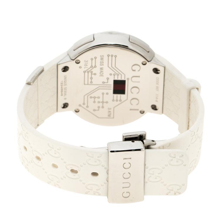 Pre Owned Gucci Silver Stainless Steel I- Digital 316L Women's Wristwatch 40 mm