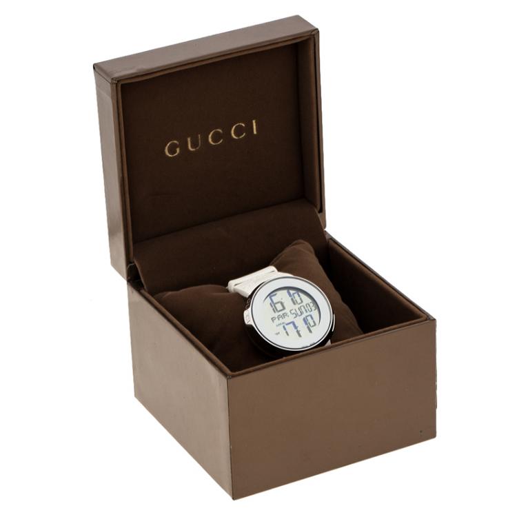 Pre Owned Gucci Silver Stainless Steel I- Digital 316L Women's Wristwatch 40 mm