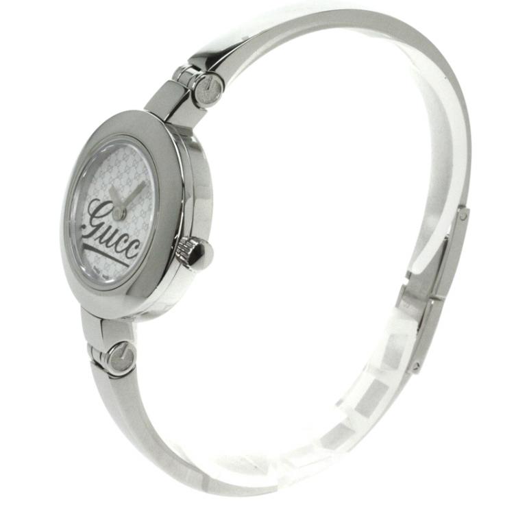 Pre Owned Gucci White Stainless Steel YA105 Women's Wristwatch 25MM