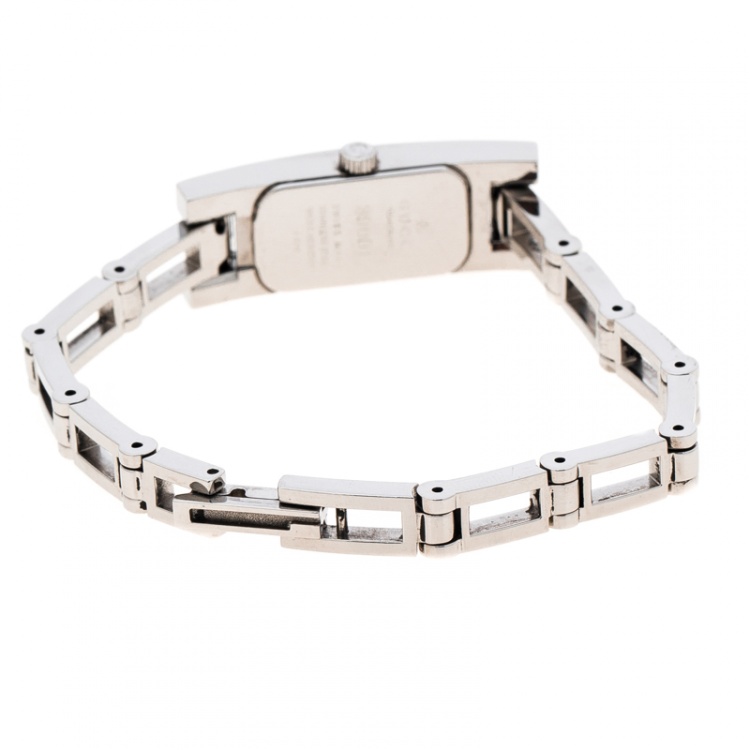 Pre Owned Gucci Pink Mother of Pearl Stainless Steel And Diamond 3900L Women's Wristwatch 12 mm