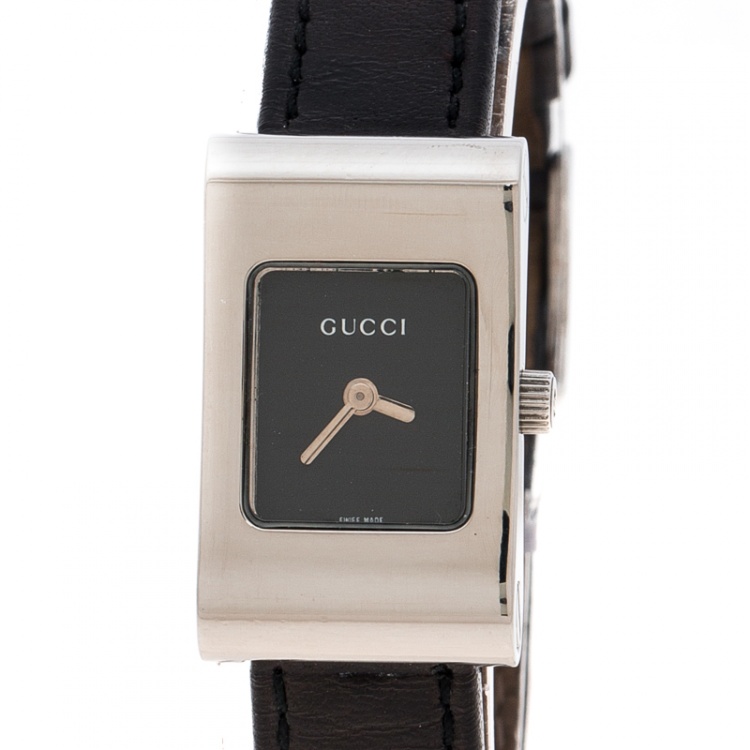 Pre Owned Gucci Black Stainless Steel 2300L Women's Wristwatch 17 mm
