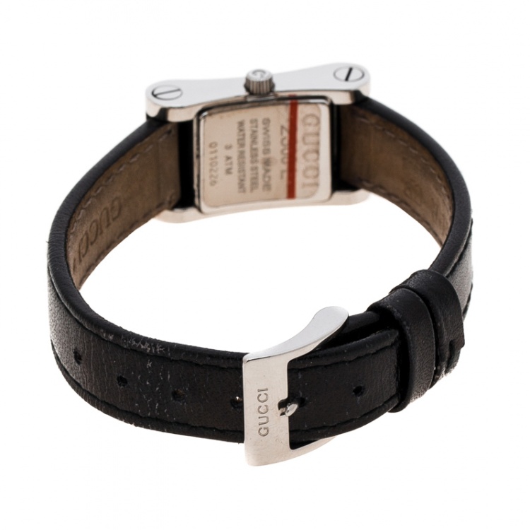 Pre Owned Gucci Black Stainless Steel 2300L Women's Wristwatch 17 mm