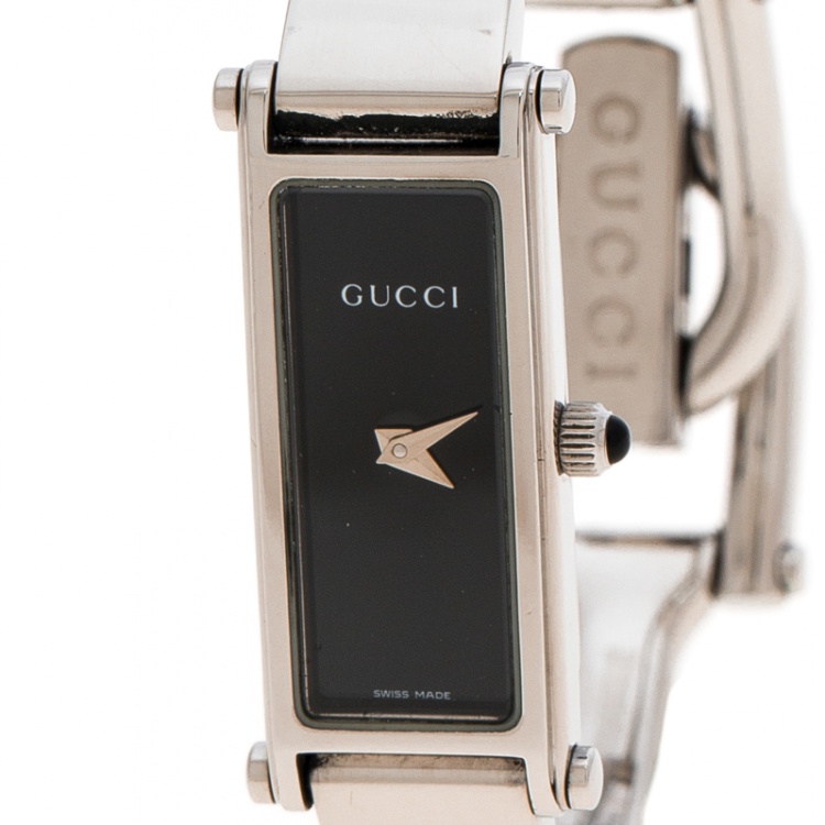 Pre Owned Gucci Black Stainless Steel 1500 L Women's Wristwatch 12 mm