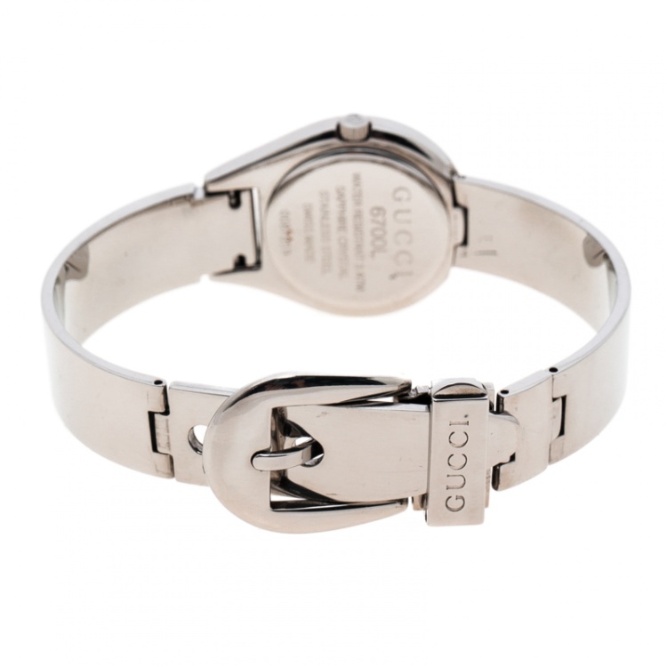 مملوكة مسبقًا Gucci Black Stainless Steel 6700L Women's Wristwatch 25MM