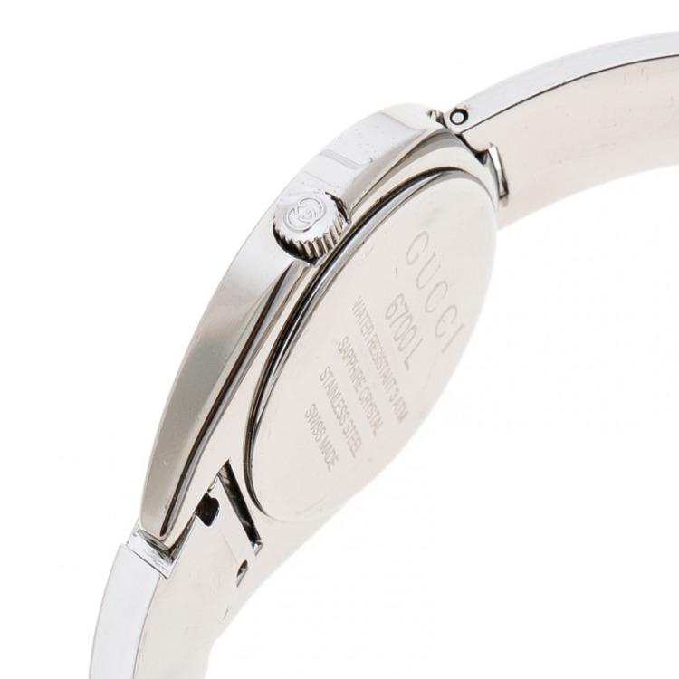 Pre Owned Gucci Black Stainless Steel 6700L Women's Wristwatch 25MM