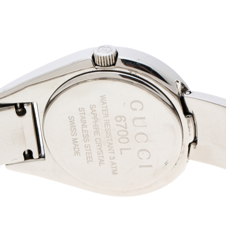 Pre Owned Gucci Black Stainless Steel 6700L Women's Wristwatch 25MM