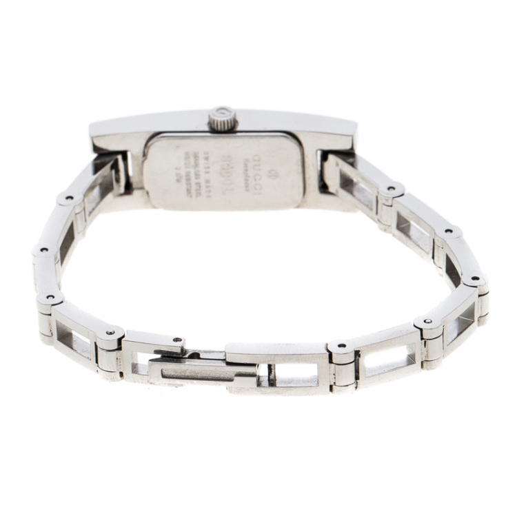 Pre Owned Gucci Silver Stainless Steel 3900L Women's Wristwatch 12 mm