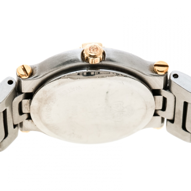 Pre Owned Gucci Cream Two-Tone Stainless Steel 9000L Women's Wristwatch 25 mm