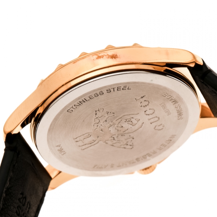 Pre Owned Gucci Green Gold Plated Stainless Steel Le Marché Des Merveilles 126.4 Women's Wristwatch 38 mm