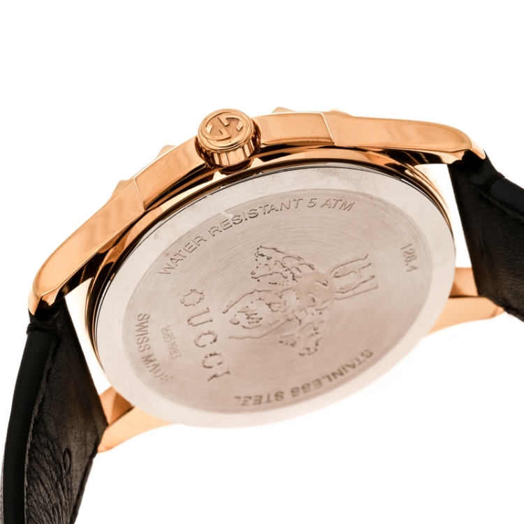 Pre Owned Gucci Green Gold Plated Stainless Steel Le Marché Des Merveilles 126.4 Women's Wristwatch 38 mm