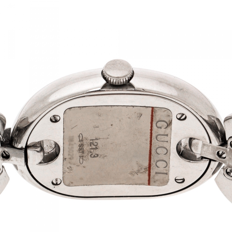Pre Owned Gucci Black Stainless Steel Marina Chain 121.3 Women's Wristwatch 32MM