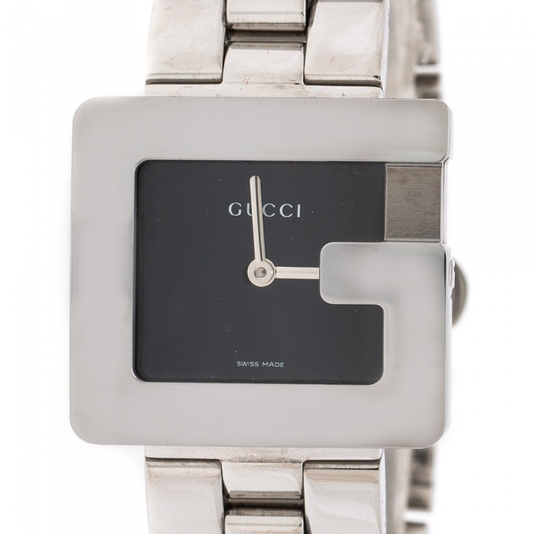 Pre Owned Gucci Black Stainless Steel 3600J Women's Wristwatch 26 mm